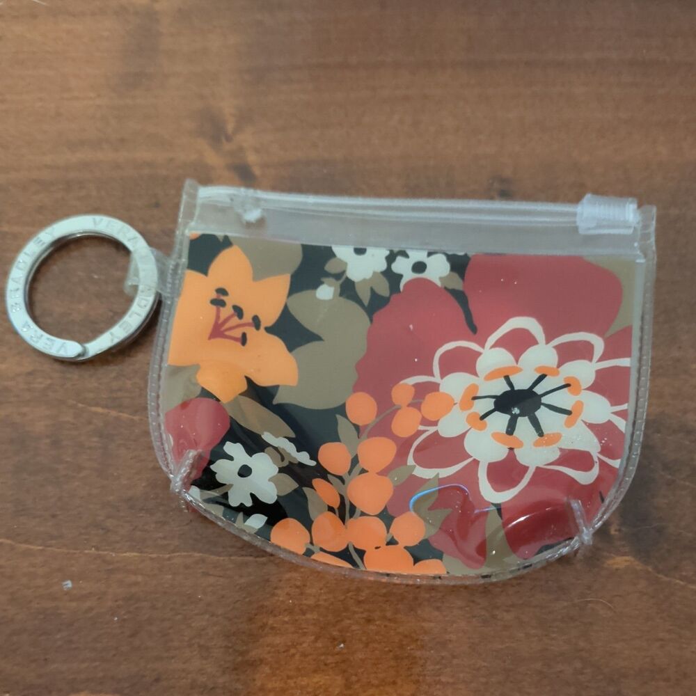 Vera Bradley Zippidy Keychain Plastic Bittersweet Retired 2013 Red Orange